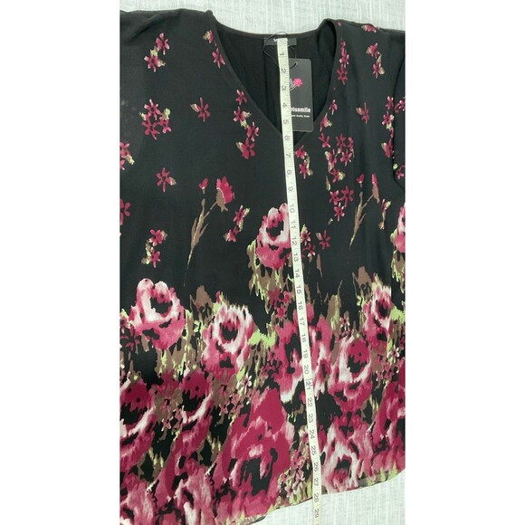 Lotussmile Women Black With Sheer Floral Tunic XXXL - Picture 11 of 11